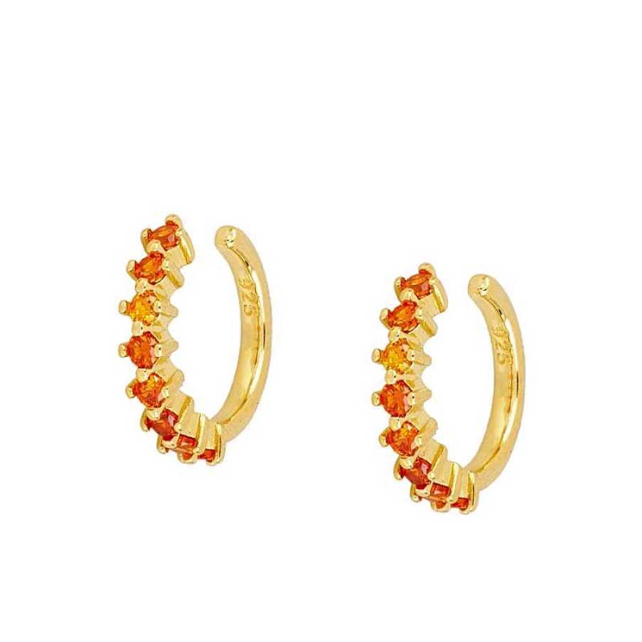 Joyas Plata Joyeria Luis Luna | Ear Cuff Grecia Naranja Plata Dorada