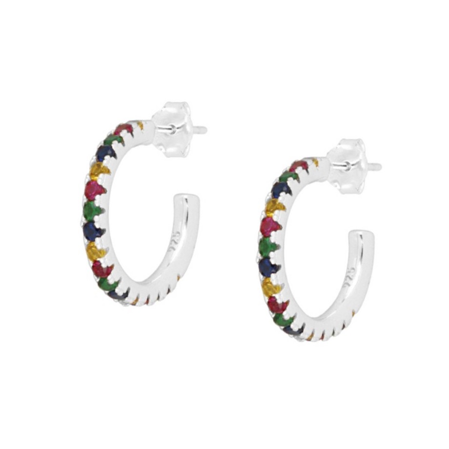 Joyas Plata Joyeria Luis Luna | Aros Maldivas Multicolor Plata