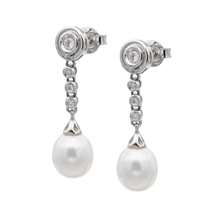 Boda Joyeria Luis Luna | Pendientes Ed N Diamantes G-Vs Oro Blanco 18K