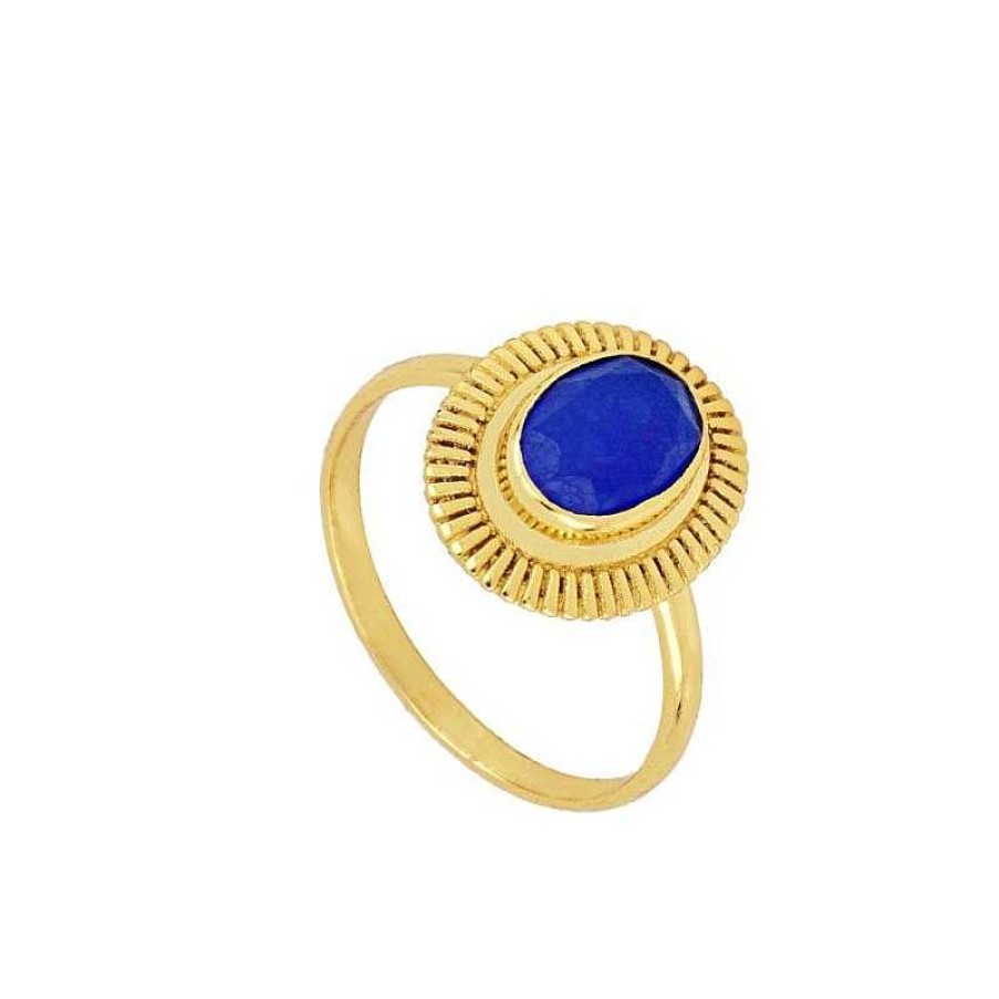 Joyas Plata Joyeria Luis Luna | Anillo Kin Blue Plata Dorada