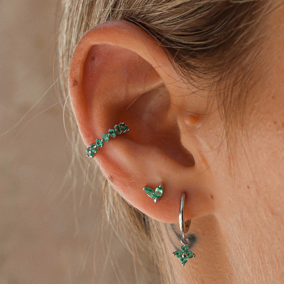 Joyas Plata Joyeria Luis Luna | Ear Cuff Grecia Green Plata