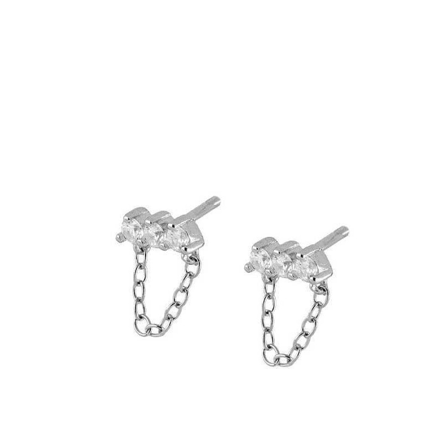 Joyas Plata Joyeria Luis Luna | Pendientes White Chain Plata