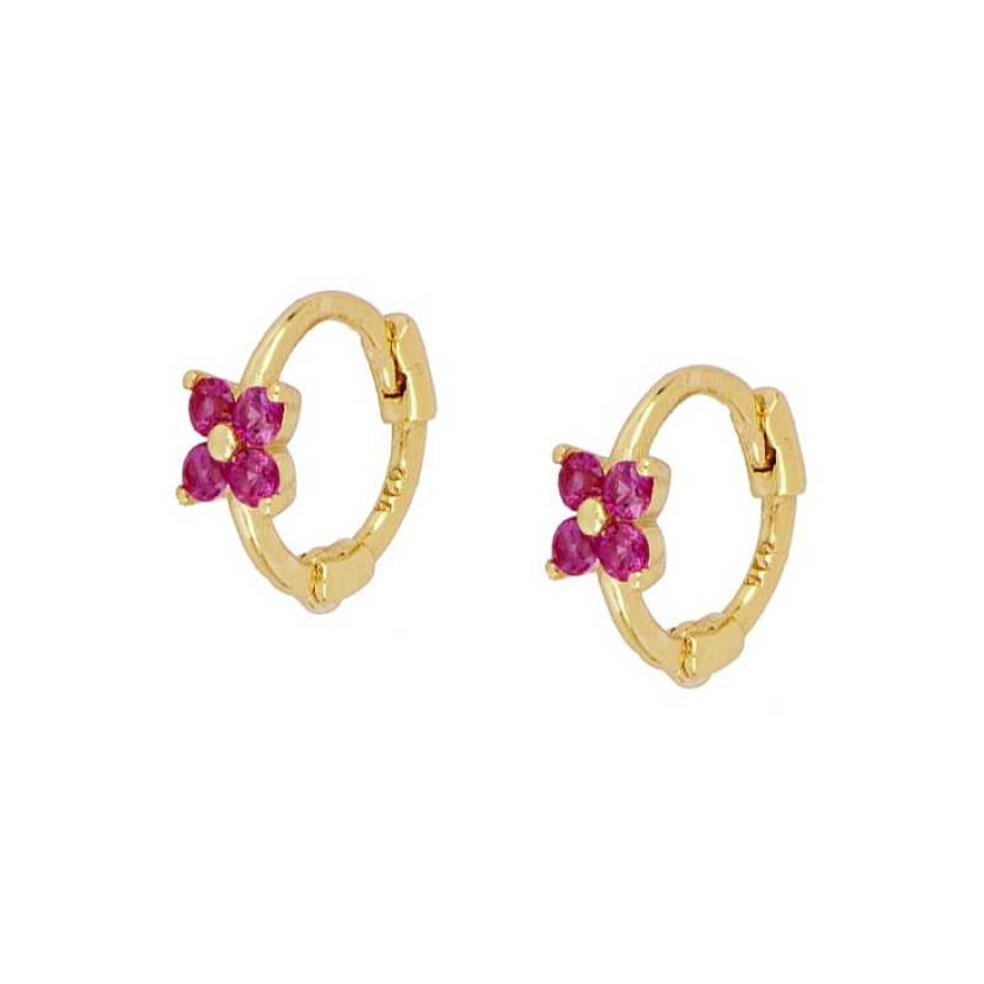 Joyas Plata Joyeria Luis Luna | Aros Link Fucsia Plata Dorada