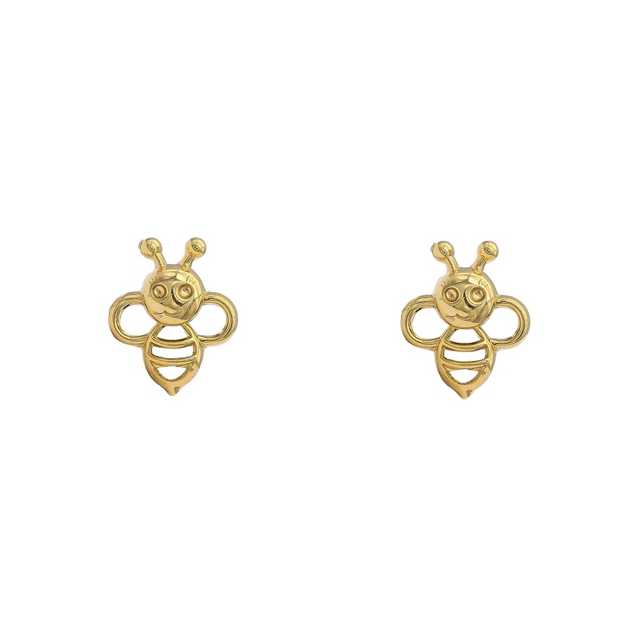 Joyas Oro 18K Joyeria Luis Luna | Pendientes Abeja Oro 18K