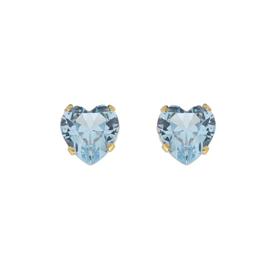 Joyas Oro 18K Joyeria Luis Luna | Pendientes Coraz N Blue Oro 18K