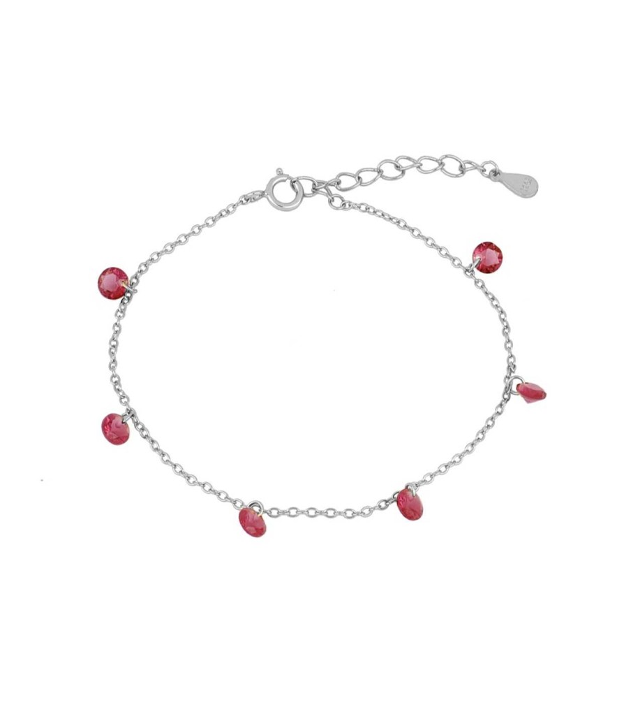 Joyas Plata Joyeria Luis Luna | Pulsera Lima Fucsia Plata