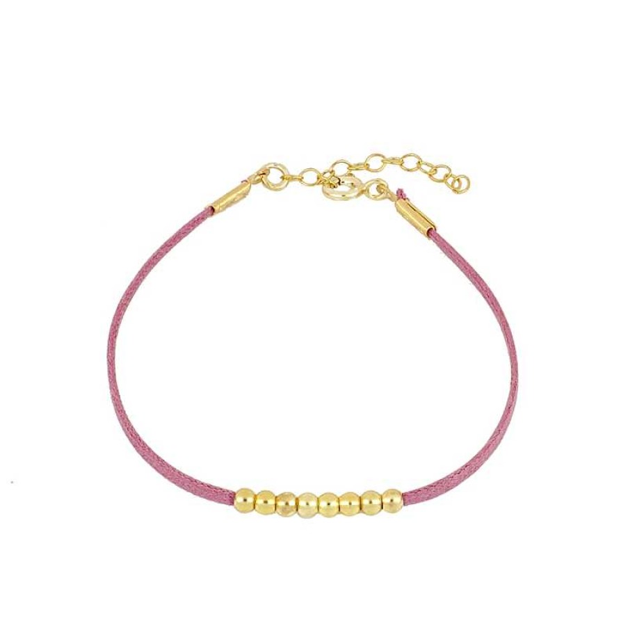 Joyas Plata Joyeria Luis Luna | Pulsera Bolly Rosa Plata Dorada