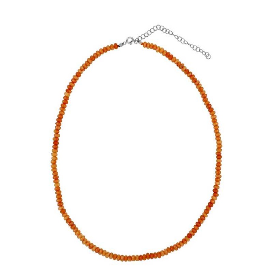 Joyas Plata Joyeria Luis Luna | Collar Cuarzi Naranja Plata