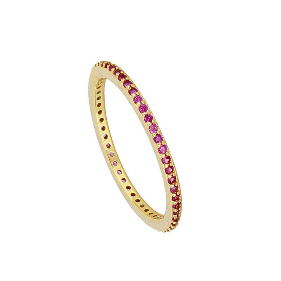 Joyas Plata Joyeria Luis Luna | Anillo Nera Fucsia Plata Dorada