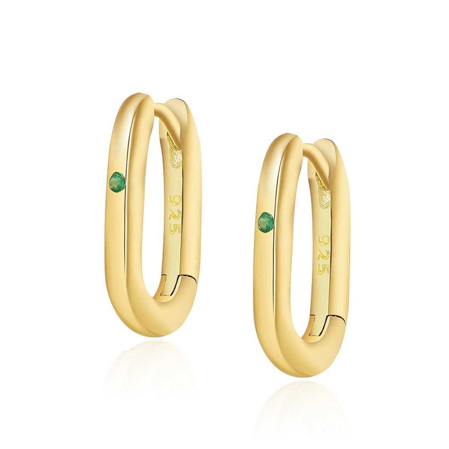 Joyas Plata Joyeria Luis Luna | Aros Arella Verde Plata Dorada