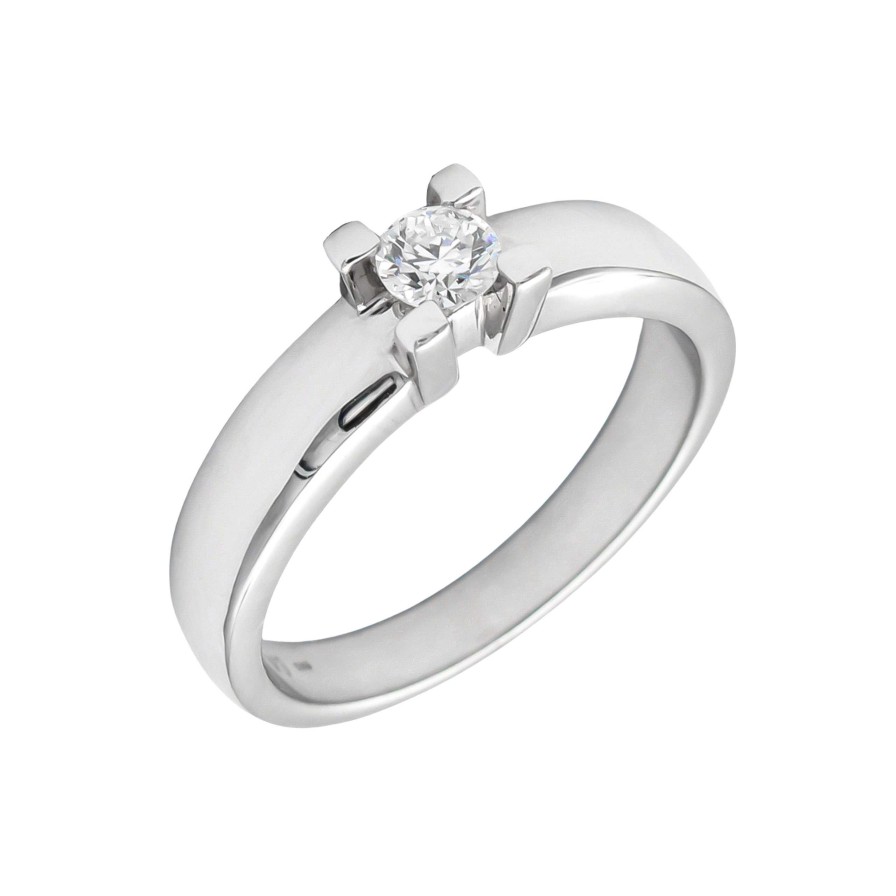 Boda Joyeria Luis Luna | Anillo Veira Diamante 0,25Ct G-Vs Oro Blanco 18K