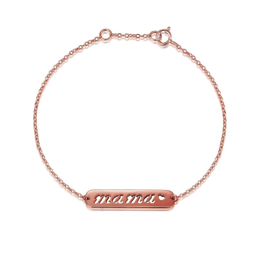 Joyas Plata Joyeria Luis Luna | Pulsera Mam Chapa Plata Rosa