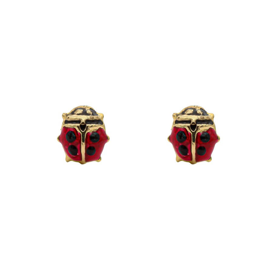 Joyas Oro 18K Joyeria Luis Luna | Pendientes Ladybug Oro 18K