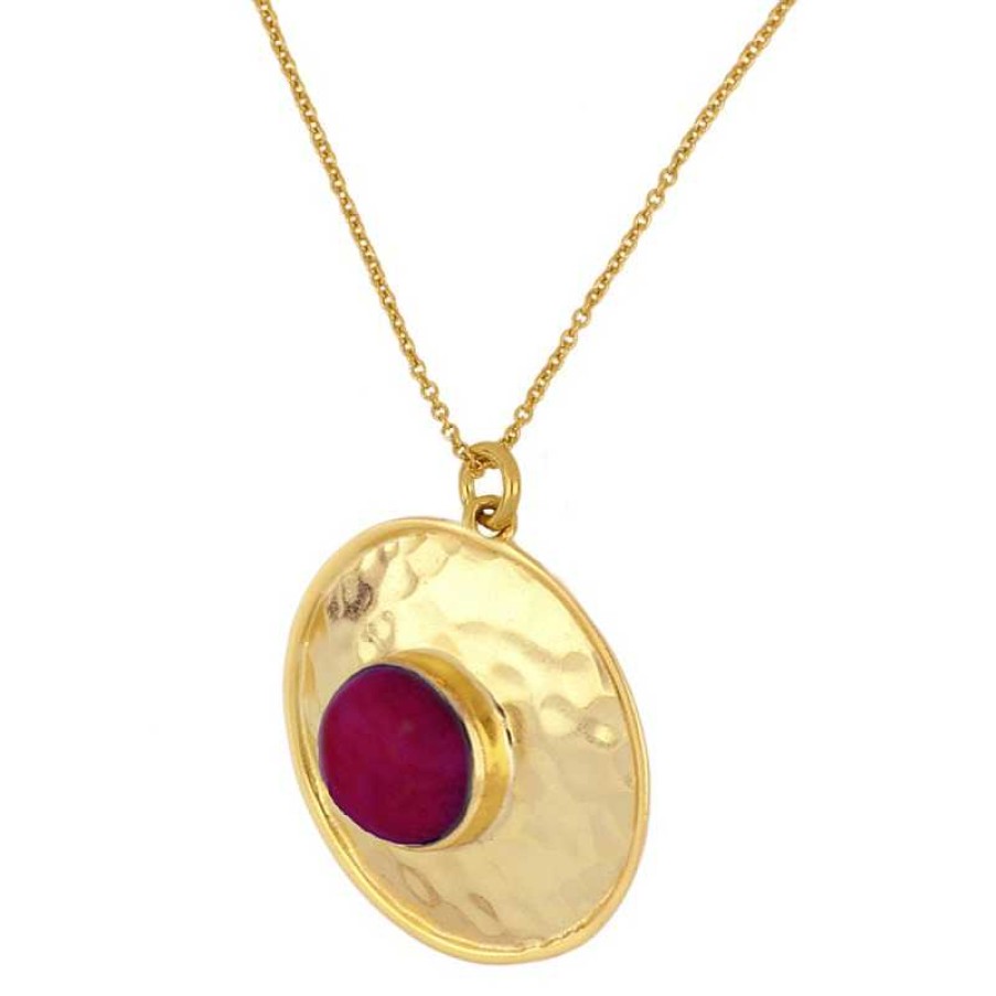 Joyas Plata Joyeria Luis Luna | Collar Narnia Fucsia Plata Dorada