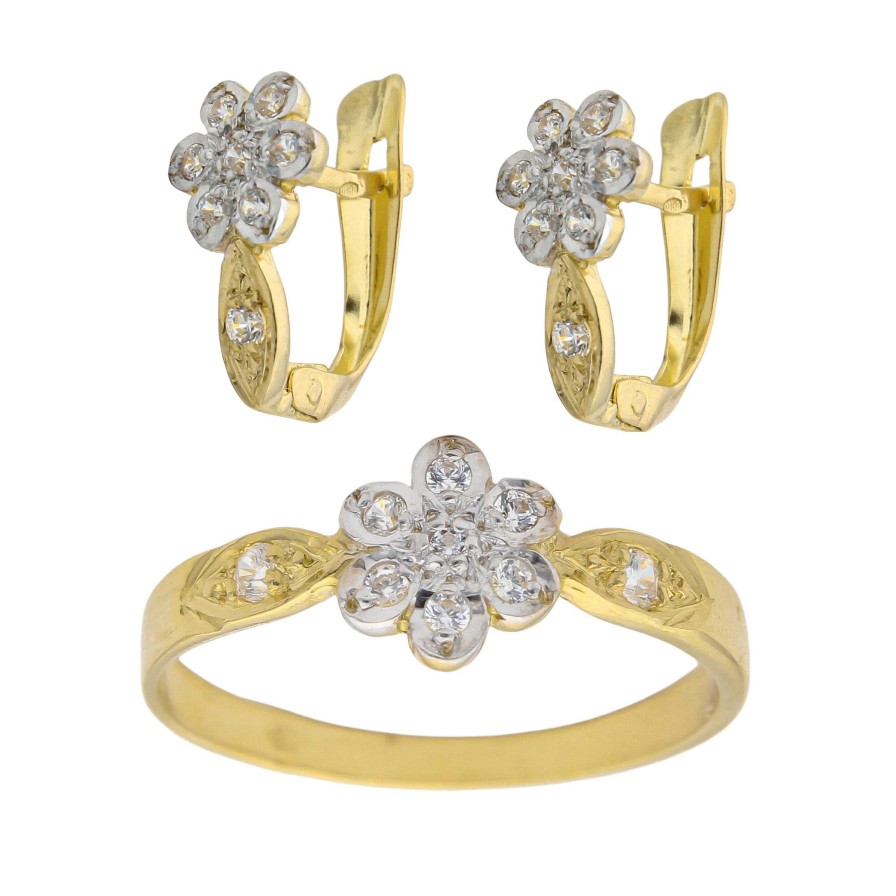 Joyas Oro 18K Joyeria Luis Luna | Juego Flower Oro Bicolor 18K