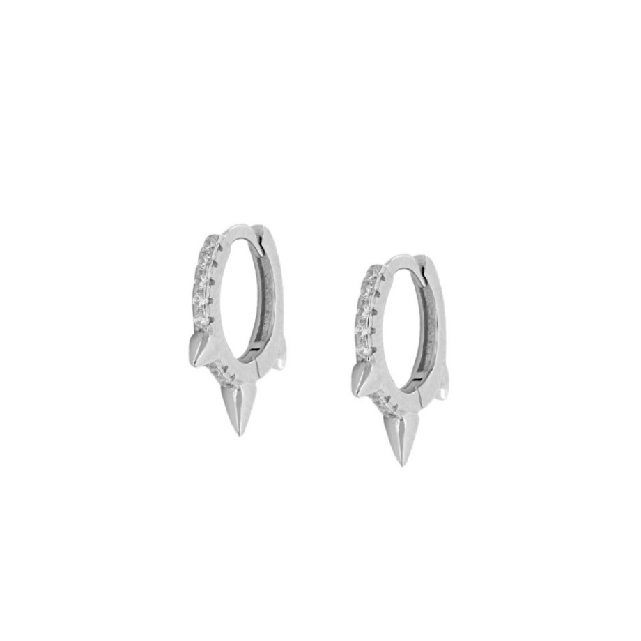 Joyas Plata Joyeria Luis Luna | Aros Spike Circonitas Plata