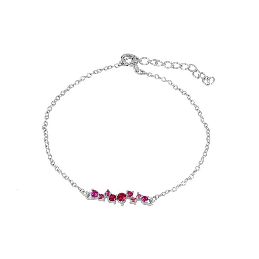 Joyas Plata Joyeria Luis Luna | Pulsera Marie Fucsia Plata