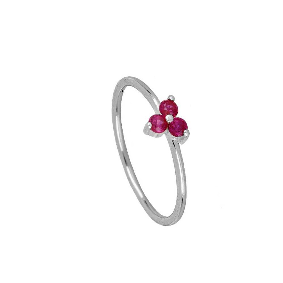 Joyas Plata Joyeria Luis Luna | Anillo Snow Fucsia Plata