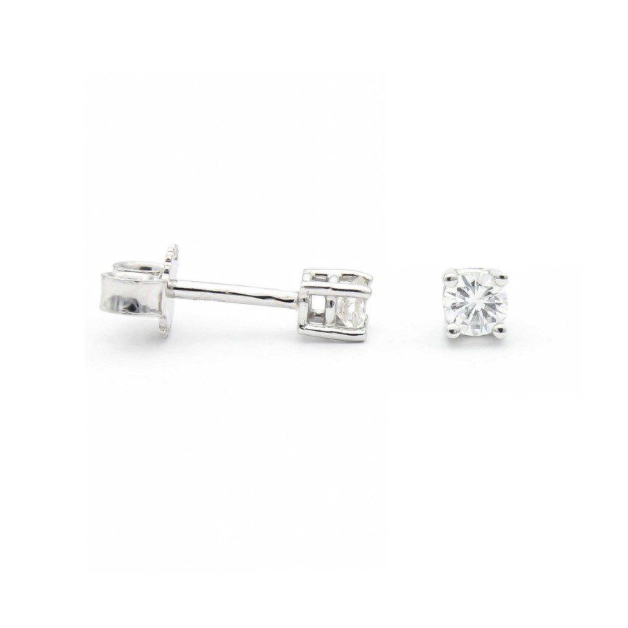 Boda Joyeria Luis Luna | Pendientes 4 Garras 0,20Ct Diamantes Oro Blanco 18K