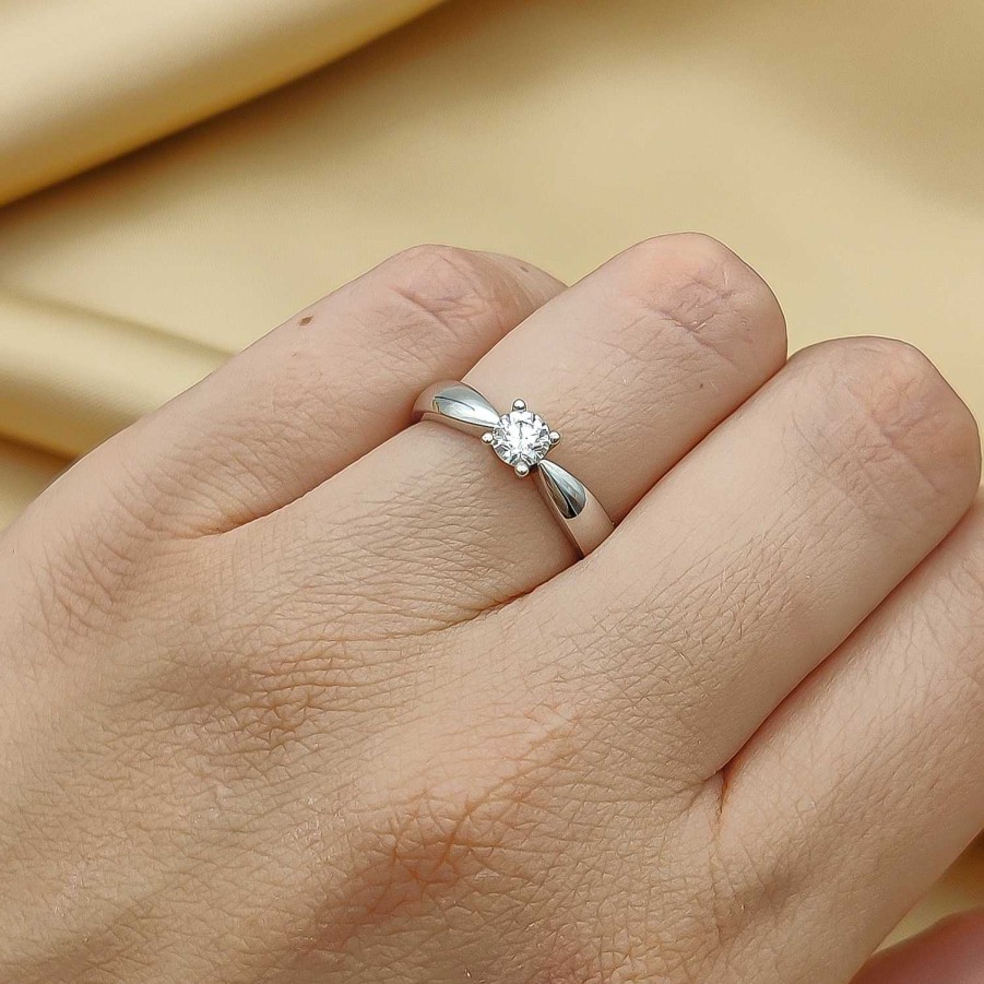 Boda Joyeria Luis Luna | Solitario River Diamante 0,26Ct D-Vs1 Hrd Oro Blanco 18K