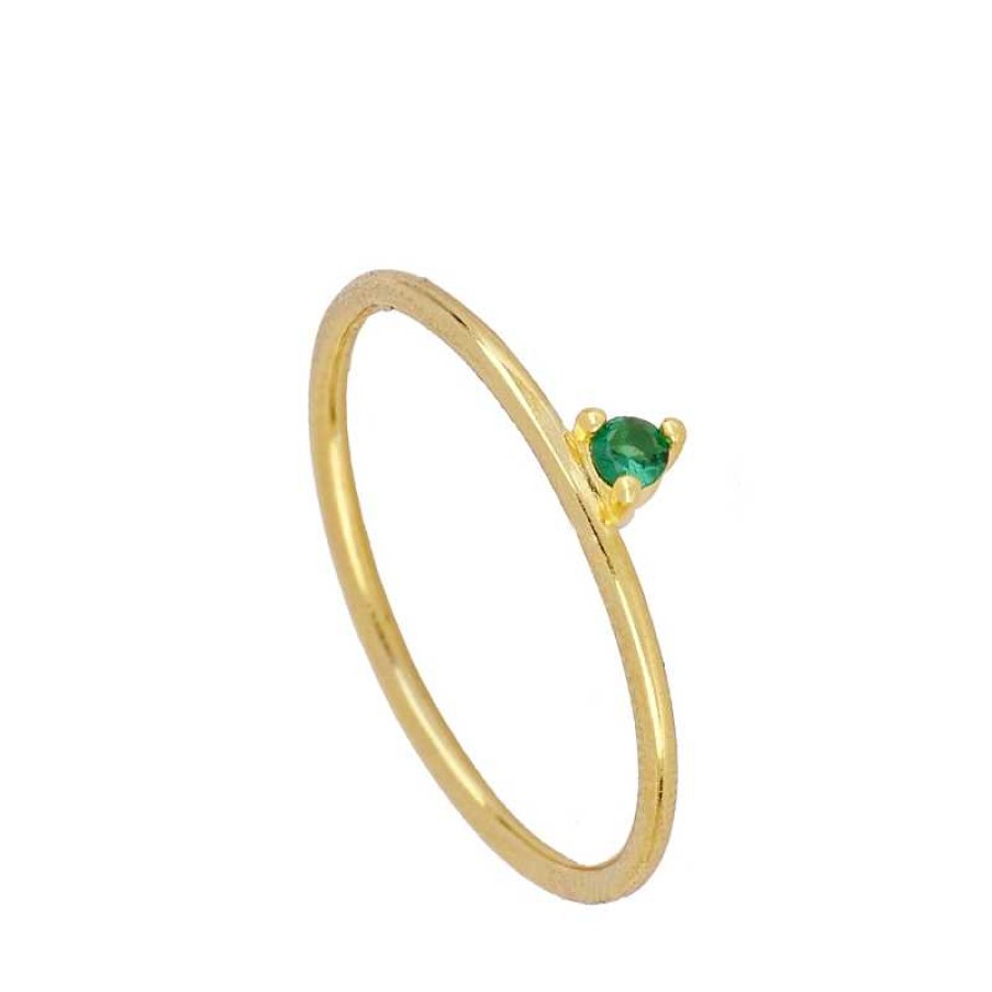 Joyas Plata Joyeria Luis Luna | Anillo Neila Verde Plata Dorada