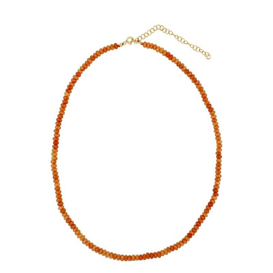 Joyas Plata Joyeria Luis Luna | Collar Cuarzi Naranja Plata Dorada