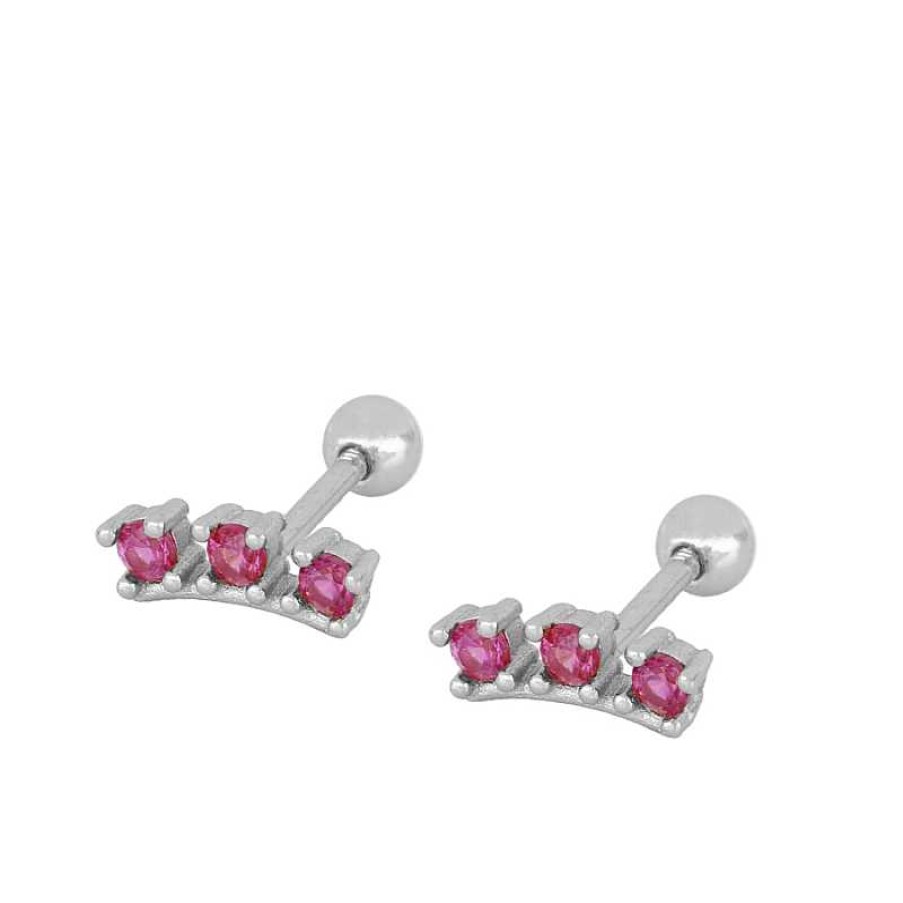 Joyas Plata Joyeria Luis Luna | Piercing Lilet Fucsia Plata