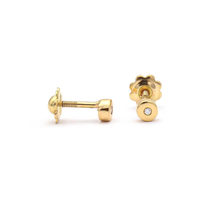 Diamantes Joyeria Luis Luna | Pendientes Circular Diamantes Oro 18K