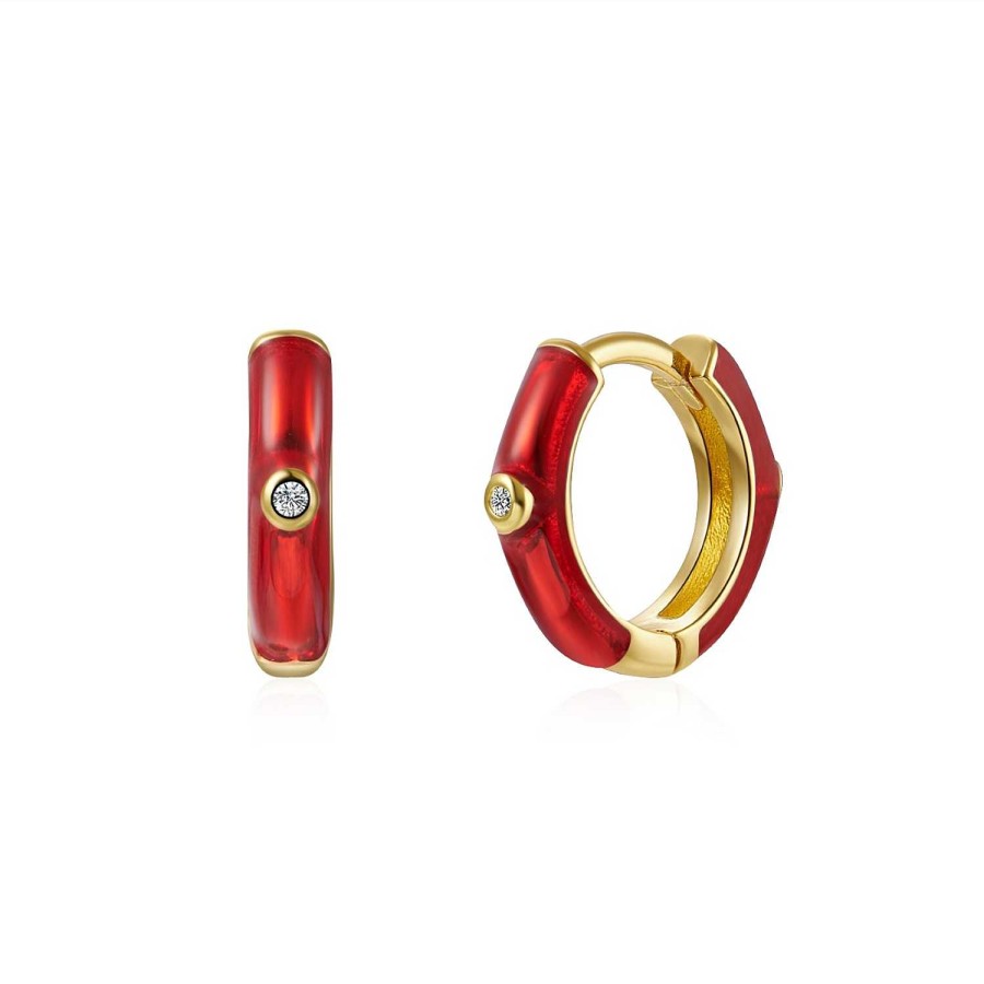 Joyas Plata Joyeria Luis Luna | Aros Muffin Red Plata Dorada