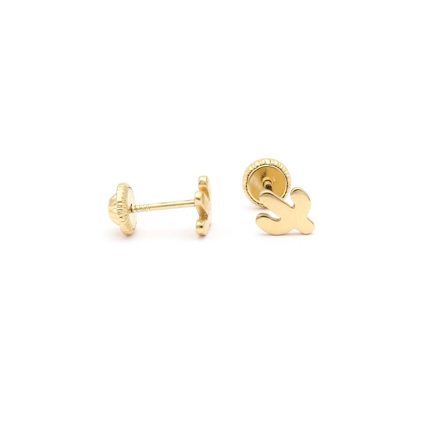 Joyas Oro 18K Joyeria Luis Luna | Pendientes Cactus Oro 18K