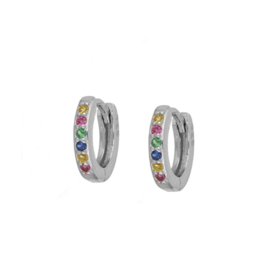 Joyas Plata Joyeria Luis Luna | Aros Acra Multicolor Plata