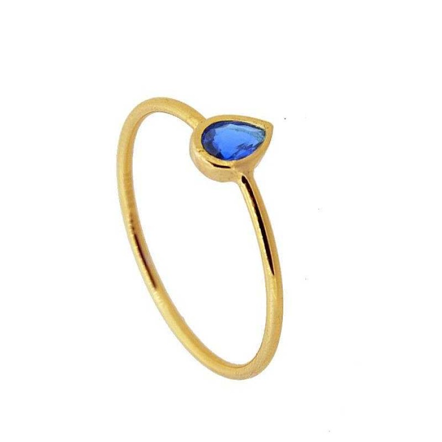 Joyas Plata Joyeria Luis Luna | Anillo Belisa Blue Plata Dorada