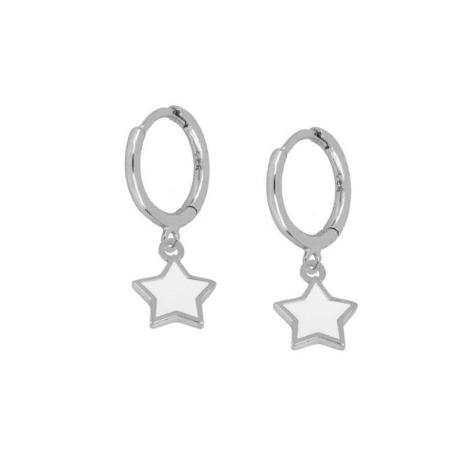 Joyas Plata Joyeria Luis Luna | Aros Star White Plata