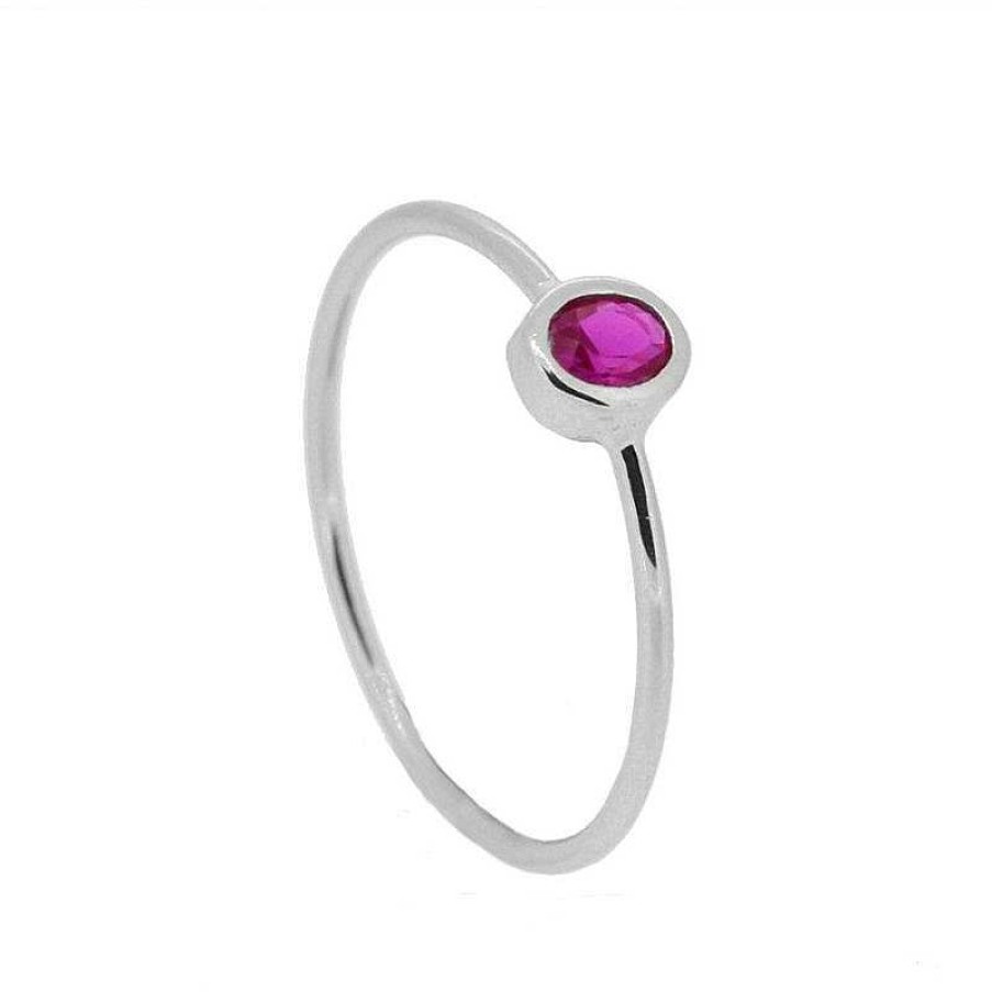 Joyas Plata Joyeria Luis Luna | Anillo Olivia Fucsia Plata