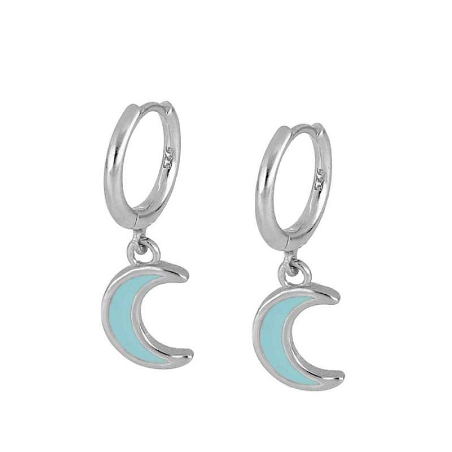 Joyas Plata Joyeria Luis Luna | Aros Moon Turquesa Plata