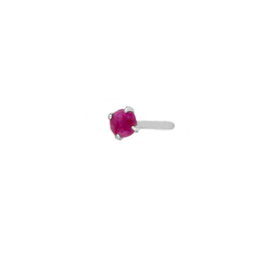 Joyas Plata Joyeria Luis Luna | Pendiente Mini Fucsia Plata