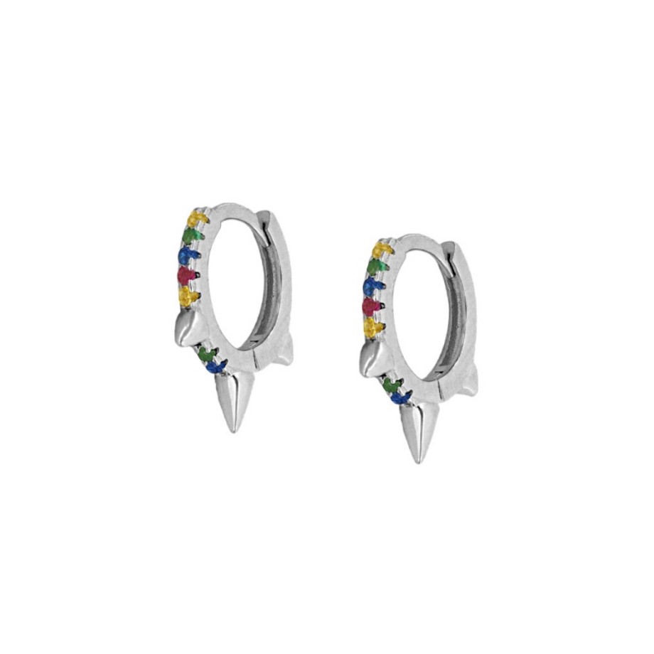 Joyas Plata Joyeria Luis Luna | Aros Spike Multicolor Plata