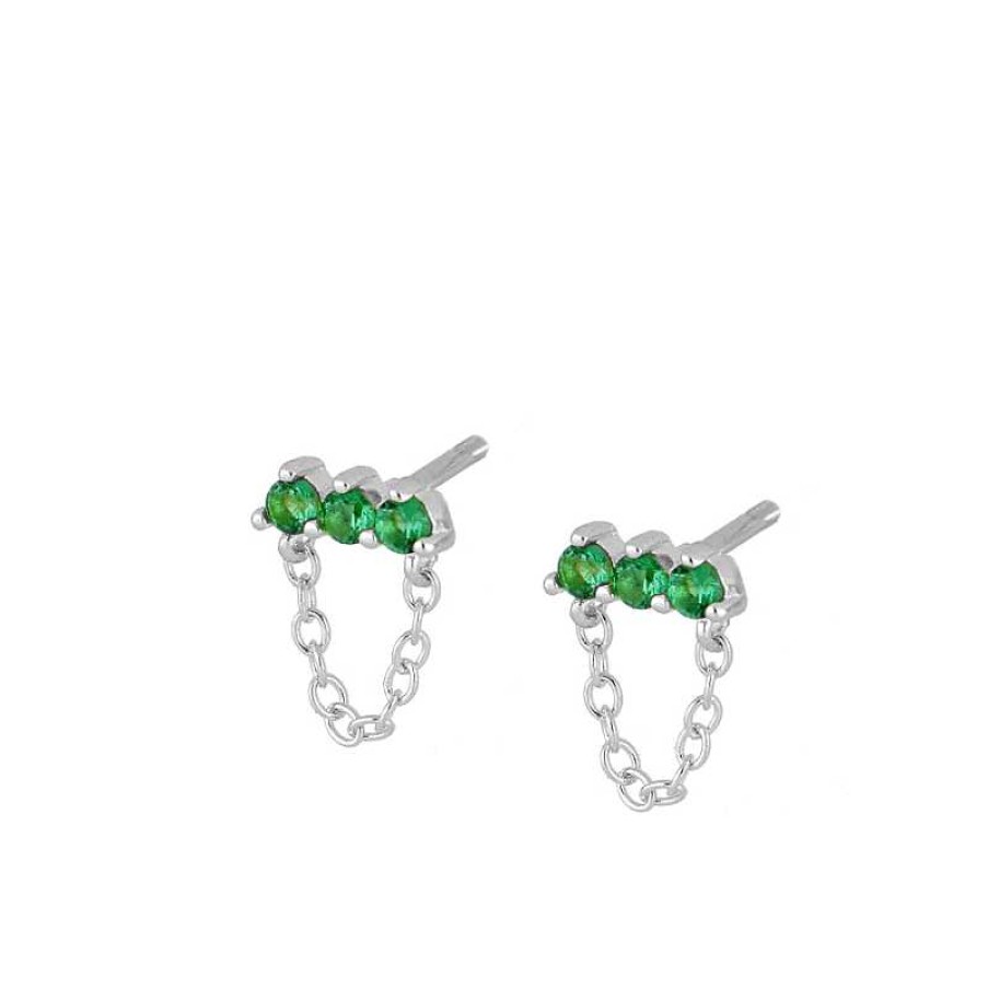 Joyas Plata Joyeria Luis Luna | Pendientes Verde Chain Plata