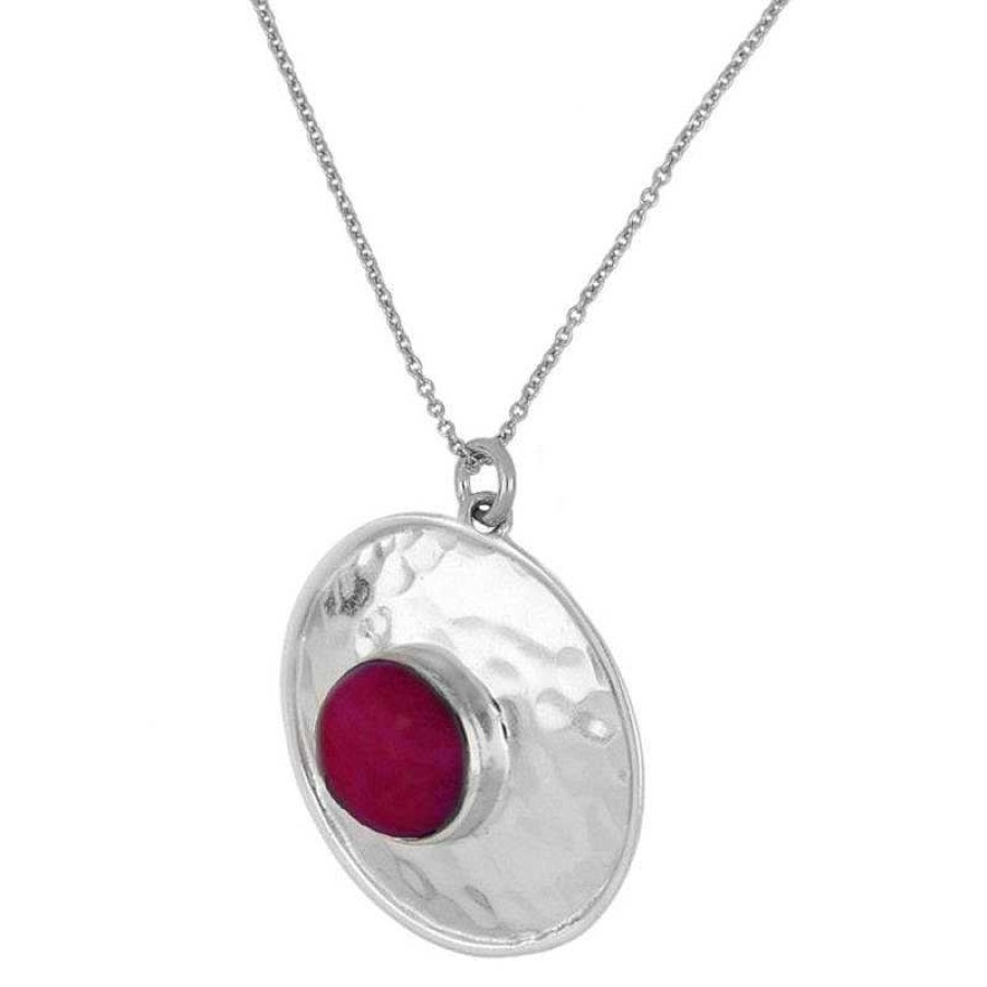 Joyas Plata Joyeria Luis Luna | Collar Narnia Fucsia Plata