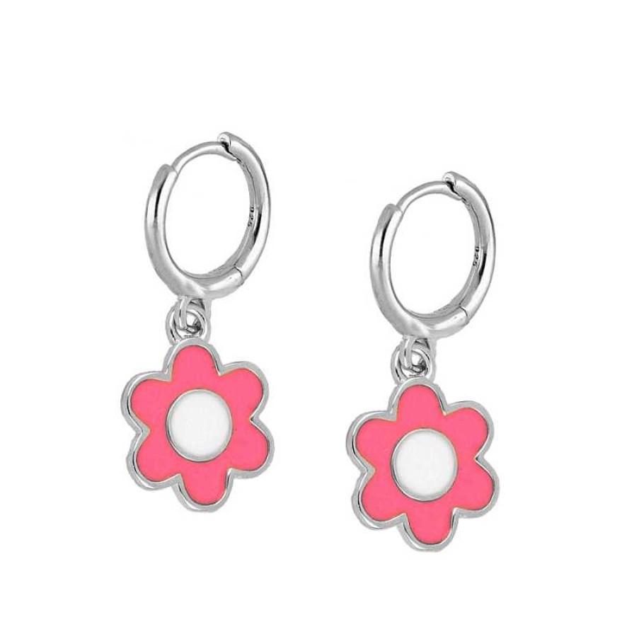 Joyas Plata Joyeria Luis Luna | Aros Flower Rosa Plata