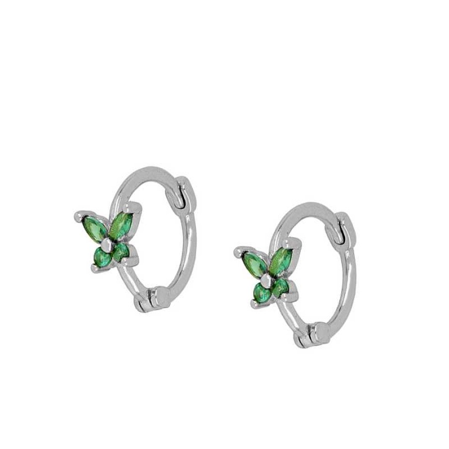 Joyas Plata Joyeria Luis Luna | Aros Marilia Verde Plata