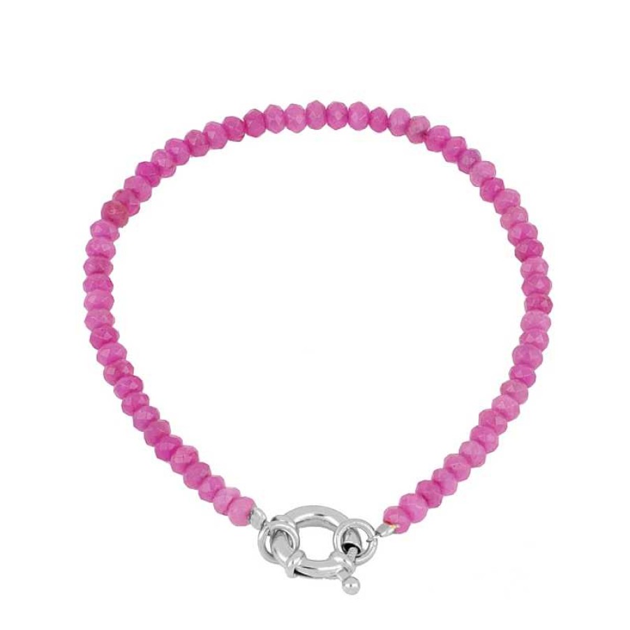 Joyas Plata Joyeria Luis Luna | Pulsera Anisa Fucsia Plata