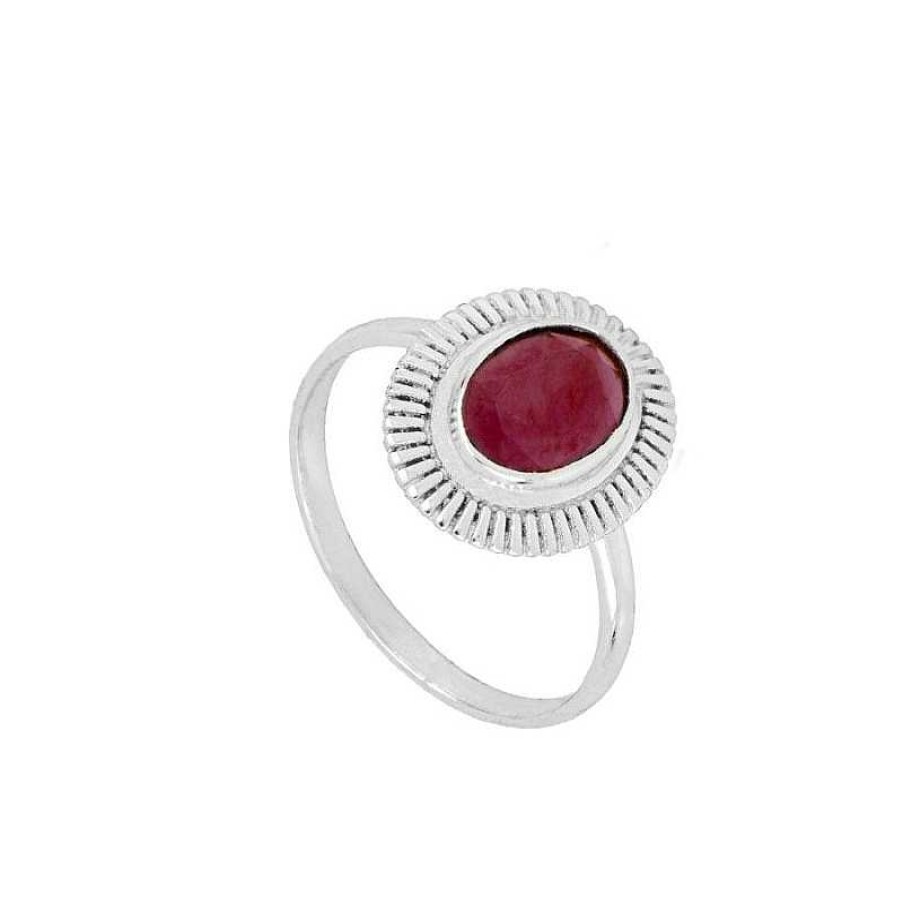 Joyas Plata Joyeria Luis Luna | Anillo Kin Granate Plata