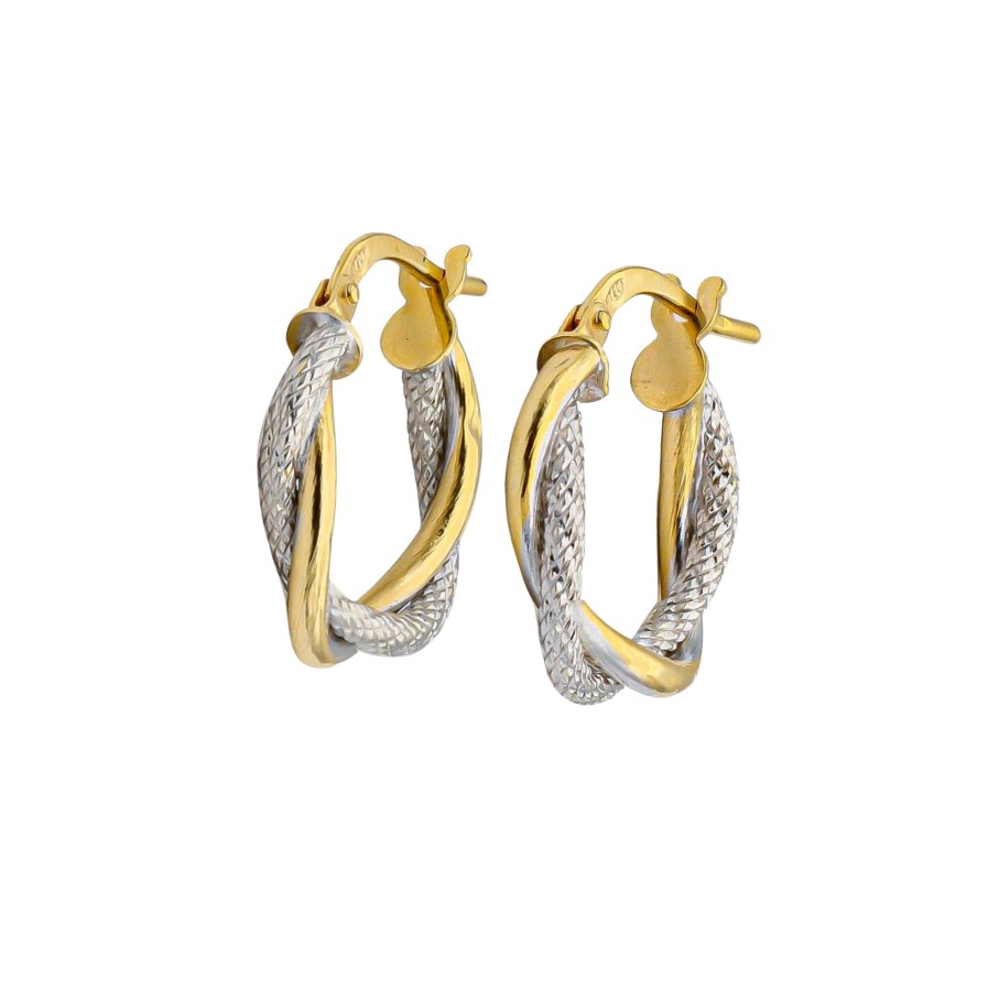 Joyas Oro 18K Joyeria Luis Luna | Aros Inca Oro Bicolor 18K