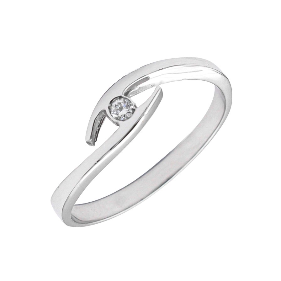 Boda Joyeria Luis Luna | Anillo Shania Diamante 0,025Ct G-Vs Oro Blanco 18K