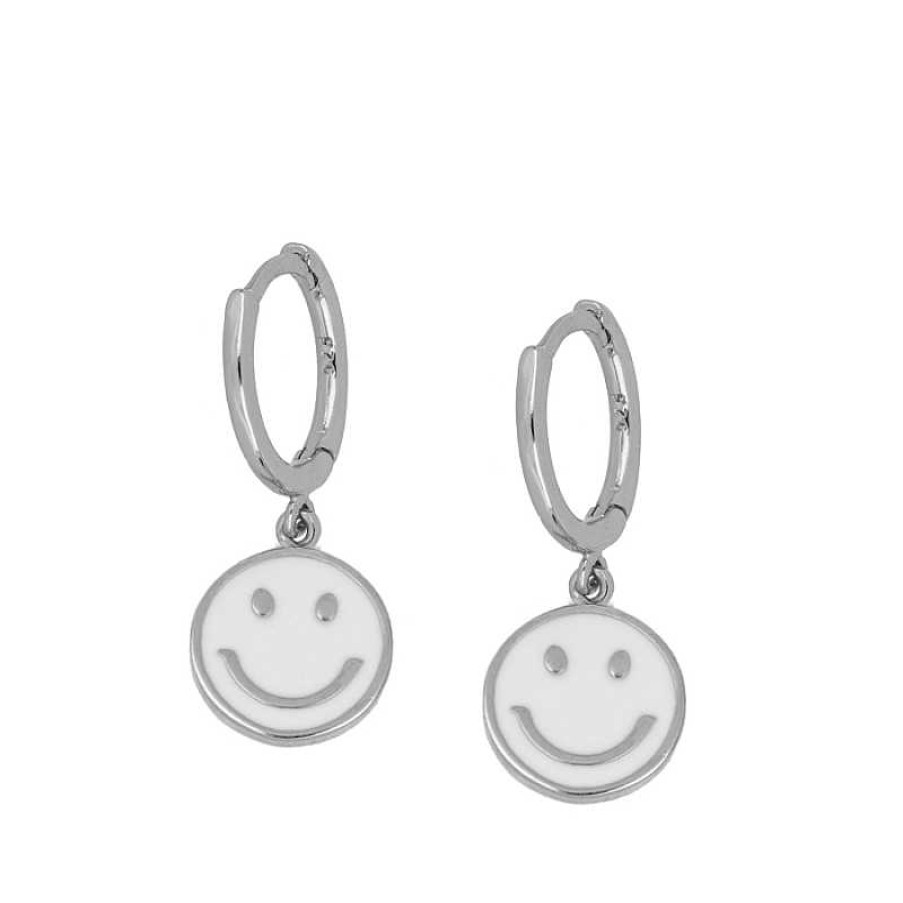 Joyas Plata Joyeria Luis Luna | Aros Smiley White Plata