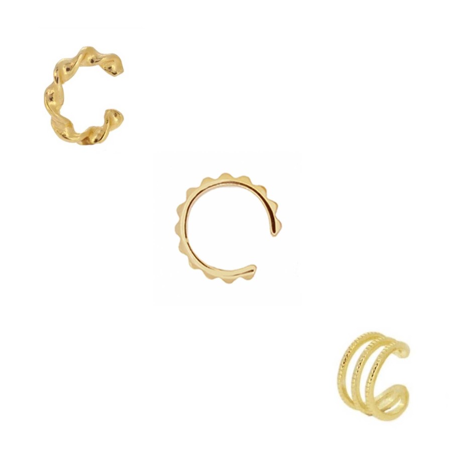 Packs Joyeria Luis Luna | Pack Basic Ear Cuffs Plata Dorada