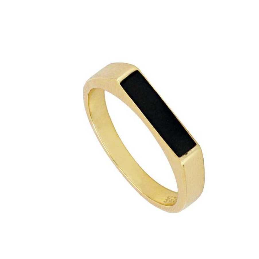 Joyas Plata Joyeria Luis Luna | Anillo Rett Black Plata Dorada