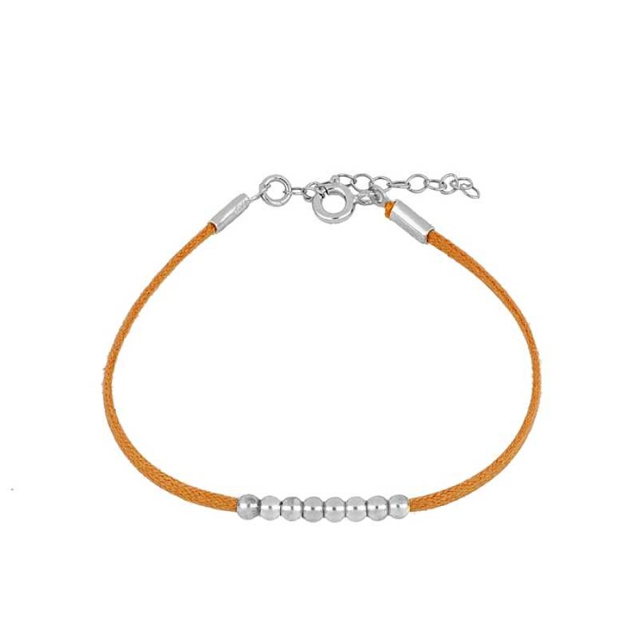 Joyas Plata Joyeria Luis Luna | Pulsera Bolly Naranja Plata