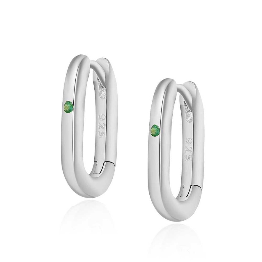 Joyas Plata Joyeria Luis Luna | Aros Arella Verde Plata